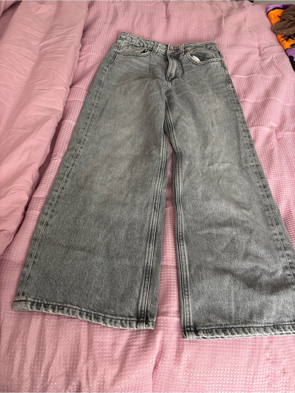 Zara Kids Girl Faded Wide-Leg Jeans Size 10